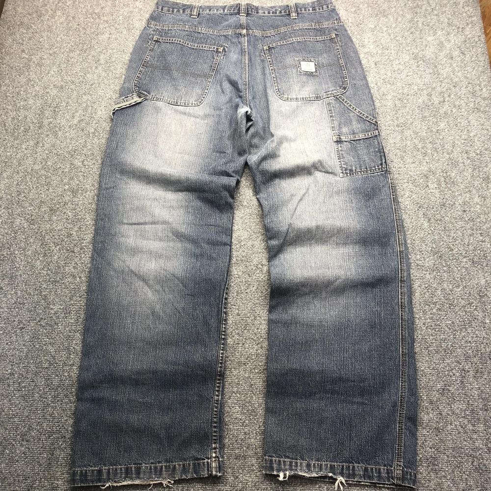 Y2K Unionbay Jeans Mens 36x34 Medium Wash Relaxed Wide Leg Carpenter Denim Pants - Picture 7 of 9